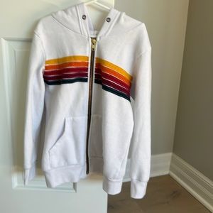 Aviator nation white zip up hoodie size 8